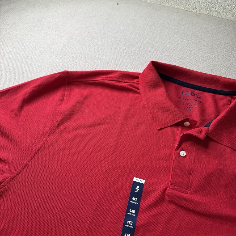IZOD Polo Shirt Red Men's 3XB Advantage Performance Natural Stretch NWT